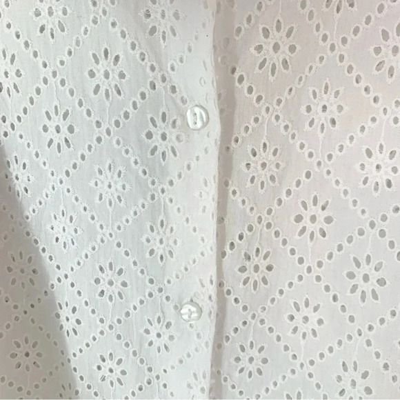 NWT Batsheva Cotton Eyelet Lace Broderie Anglaise Bow Detail Blouse White Size 6 - Picture 11 of 13
